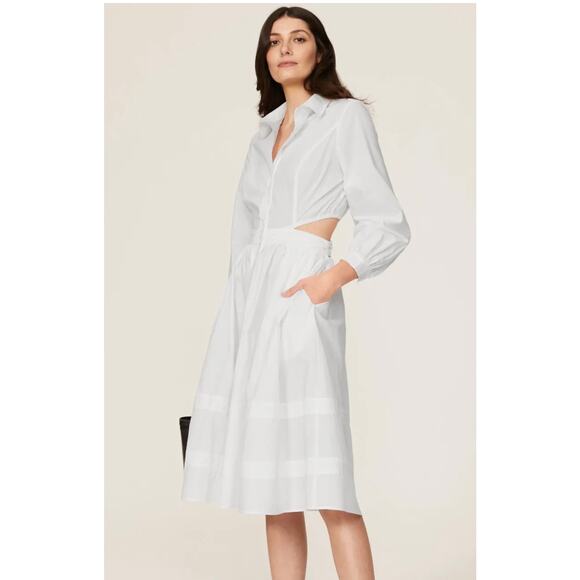 Toccin NY White Cutout Shirt Dress 6 - Picture 1 of 9